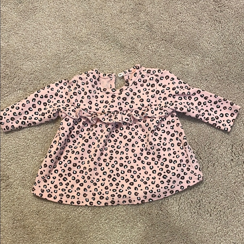 3/$10 Little Me Pink Leopard Print Blouse